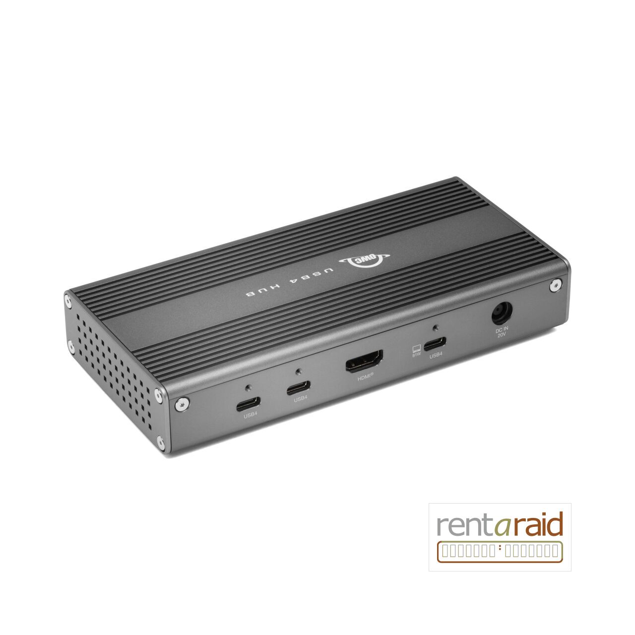 OWC USB4 Hub rear view facing right