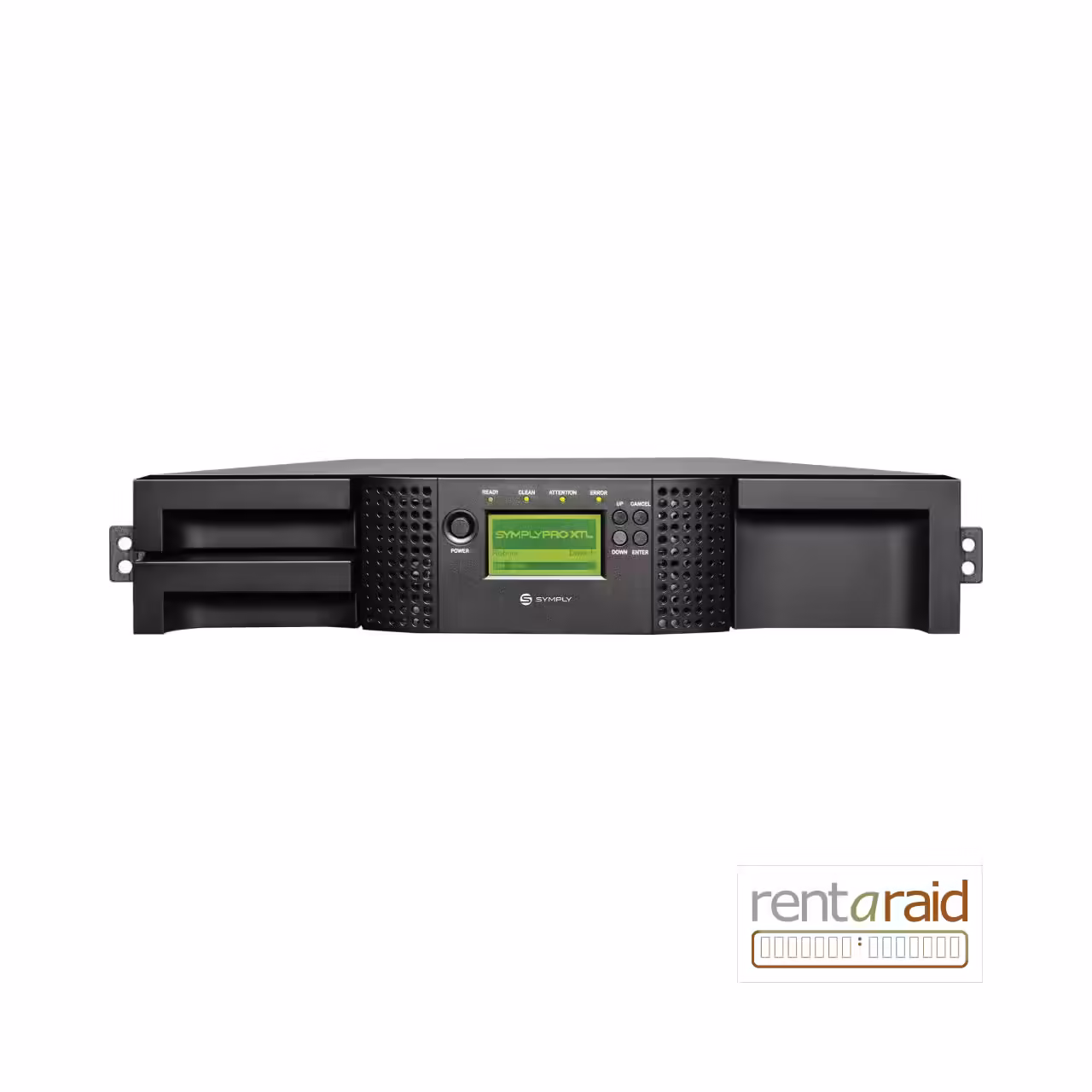 Front view of SymplyPRO XTL 24 LTO-7 HH 8Gb Fibre Channel Tape Library