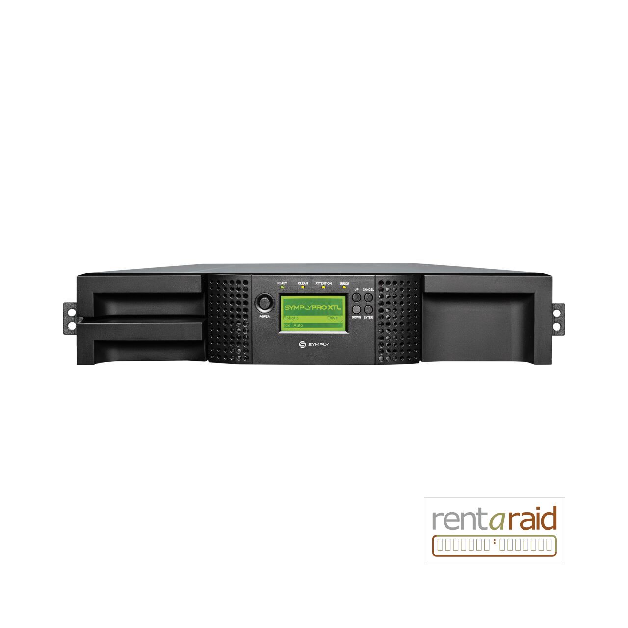 Front view of SymplyPRO XTL 24 LTO-9 HH 8Gb Fibre Channel Tape Library