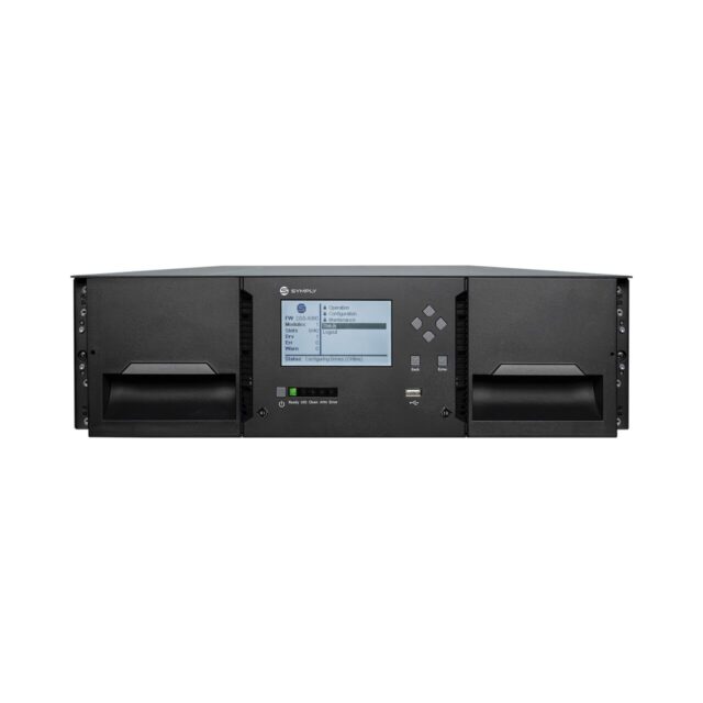 Front view of SymplyPRO XTL 40 LTO-9 HH 8Gb Fibre Channel Tape Library