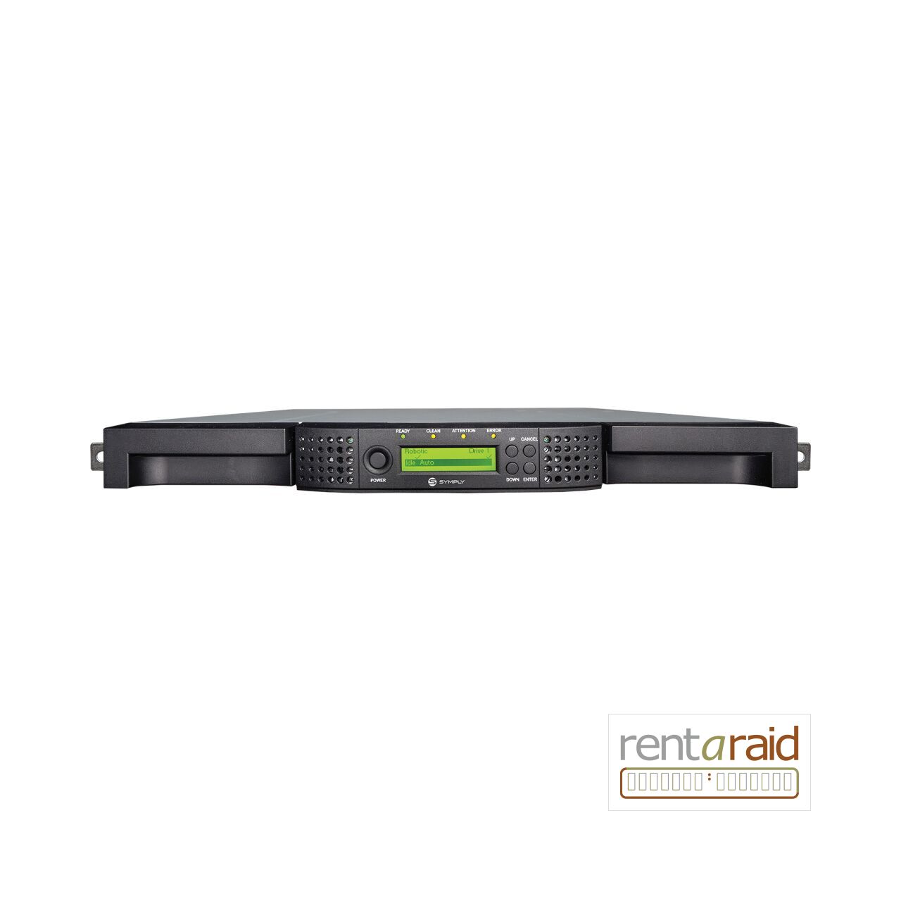 Front view of SymplyPRO XTL 8 LTO-8 half-height 8Gb Fibre Channel tape library