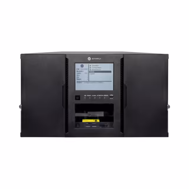 Front view of SymplyPRO XTL 80 LTO-8 HH 8Gb Fibre Channel Tape Library